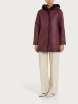 Fuzzy Coat Giaccone con cappuccio double-face Viola Donna - Ragno
