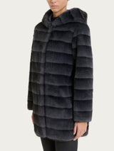 Fuzzy Coat Giaccone con cappuccio double-face Grigi Donna - Ragno