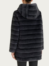 Fuzzy Coat Giaccone con cappuccio double-face Grigi Donna - Ragno