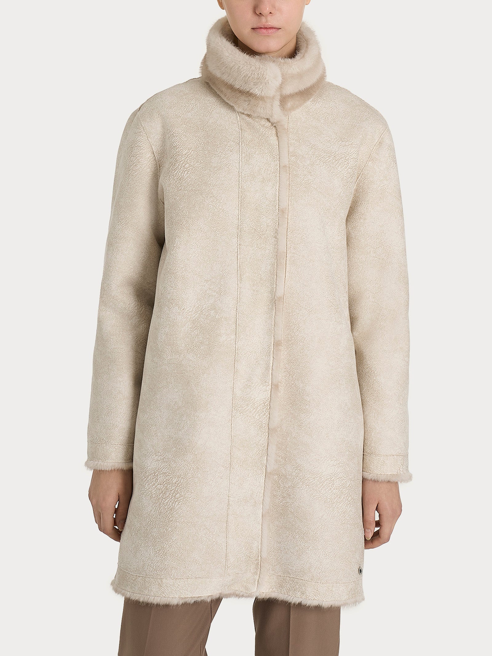 Cappotto con cintura double-face in Vegan Fur Bianchi Donna - Ragno