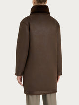 Cappotto con cintura double-face in Vegan Fur Marroni Donna - Ragno