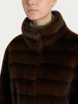 Cappotto con cintura double-face in Vegan Fur Marroni Donna - Ragno