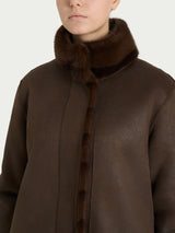 Cappotto con cintura double-face in Vegan Fur Marroni Donna - Ragno