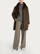 Cappotto con cintura double-face in Vegan Fur Marroni Donna - Ragno