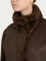 Giacca double-face in Vegan Fur Marroni Donna - Ragno