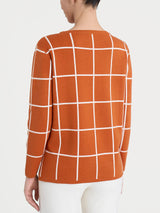 Maglia con collo a barchetta e fantasia check in Super Soft Rossi Donna - Ragno