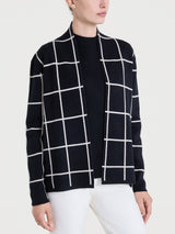 Cardigan aperto con fantasia check in Super Soft Neri Donna - Ragno