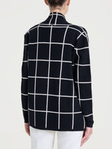 Cardigan aperto con fantasia check in Super Soft Neri Donna - Ragno