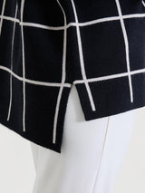 Cardigan aperto con fantasia check in Super Soft Neri Donna - Ragno