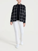 Cardigan aperto con fantasia check in Super Soft Neri Donna - Ragno