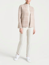 Cardigan aperto con fantasia check in Super Soft Grigi Donna - Ragno