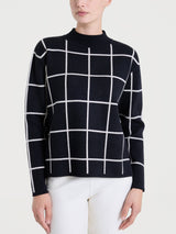 Lupetto con fantasia check in Super Soft Neri Donna - Ragno