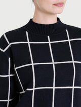 Lupetto con fantasia check in Super Soft Neri Donna - Ragno