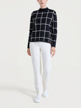 Lupetto con fantasia check in Super Soft Neri Donna - Ragno