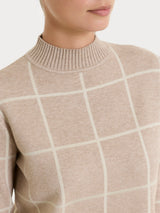 Lupetto con fantasia check in Super Soft Grigi Donna - Ragno