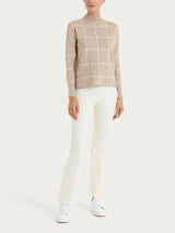 Lupetto con fantasia check in Super Soft Grigi Donna - Ragno