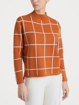 Lupetto con fantasia check in Super Soft Rossi Donna - Ragno