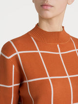 Lupetto con fantasia check in Super Soft Rossi Donna - Ragno