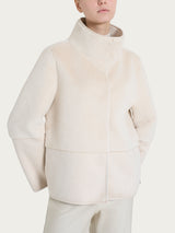 Giacca corta con collo alto double-face in Vegan Shearling Bianchi Donna - Ragno