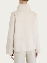 Giacca corta con collo alto double-face in Vegan Shearling Bianchi Donna - Ragno