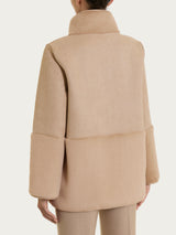 Fuzzy Coat Giacca lunga con collo alto double-face Marroni Donna - Ragno