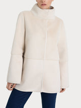 Fuzzy Coat Giacca lunga con collo alto double-face Bianchi Donna - Ragno