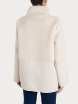 Giacca lunga con collo alto double-face in Vegan Shearling Bianchi Donna - Ragno