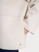 Giacca lunga con collo alto double-face in Vegan Shearling Bianchi Donna - Ragno