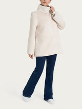 Giacca lunga con collo alto double-face in Vegan Shearling Bianchi Donna - Ragno