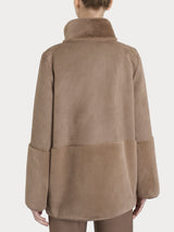 Fuzzy Coat Giacca lunga con collo alto double-face Marroni Donna - Ragno