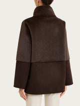 Fuzzy Coat Giacca lunga con collo alto double-face Marroni Donna - Ragno