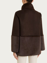 Fuzzy Coat Giacca lunga con collo alto double-face Marroni Donna - Ragno