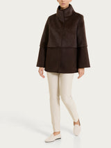 Fuzzy Coat Giacca lunga con collo alto double-face Marroni Donna - Ragno