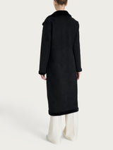 Cappotto lungo con revers double-face in Vegan Shearling Neri Donna - Ragno