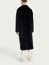 Cappotto lungo con revers double-face in Vegan Shearling Neri Donna - Ragno