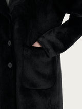 Fuzzy Coat Cappotto lungo con revers double-face Neri Donna - Ragno