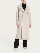 Cappotto lungo con revers double-face in Vegan Shearling Bianchi Donna - Ragno