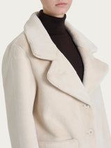 Cappotto lungo con revers double-face in Vegan Shearling Bianchi Donna - Ragno