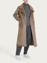 Cappotto lungo con revers double-face in Vegan Shearling Marroni Donna - Ragno