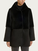 Fuzzy Coat Giacca con cappuccio double-face Neri Donna - Ragno