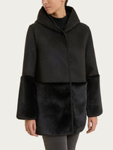 Fuzzy Coat Giacca con cappuccio double-face Neri Donna - Ragno