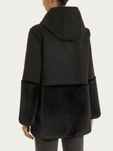 Fuzzy Coat Giacca con cappuccio double-face Neri Donna - Ragno