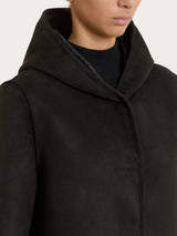 Fuzzy Coat Giacca con cappuccio double-face Neri Donna - Ragno