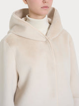 Giacca con cappuccio double-face in Vegan Shearling Bianchi Donna - Ragno