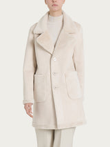 Cappotto corto con revers double-face in Vegan Shearling Bianchi Donna - Ragno
