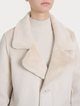 Cappotto corto con revers double-face in Vegan Shearling Bianchi Donna - Ragno