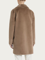 Cappotto corto con revers double-face in Vegan Shearling Marroni Donna - Ragno