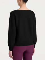 Maglia Punto Links con scollo a V in misto Lana e Angora Neri Donna - Ragno