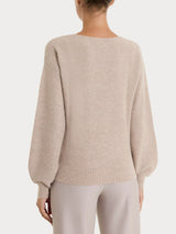 Maglia Punto Links con scollo a V in misto Lana e Angora Grigi Donna - Ragno