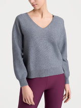 Maglia Punto Links con scollo a V in misto Lana e Angora Neri Donna - Ragno
